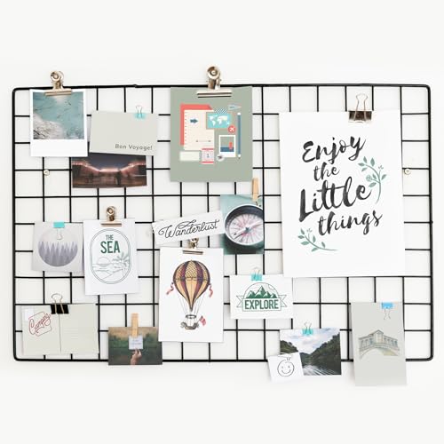 12x8 Inch Wall Grid Panel, Metalen Wire foto Wand Decoratief Net voor Photo Display Hangende Foto Memo Home Decoraties, Zwart 5