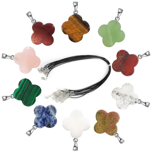 Kristallen ketting, 10 st Natural Assorted Color Healing Crystal Ketting Bedels voor sieraden maken