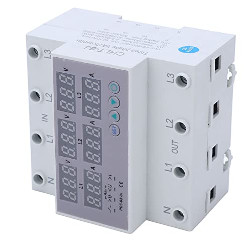 AC 390-500V Vermogensmeter 3 fase DIN Spoor Voltmeter Ammeter Automatische Overspanning Overstroombeveiliging Digitale 3 Fase-energiemeter (40A) 5