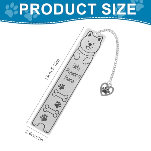 Hond bladwijzer, roestvrij staal grappig en leuke hond bladwijzer met cadeau doos lezen accessoire voor nerds van beide geslachten (Stijl 1)