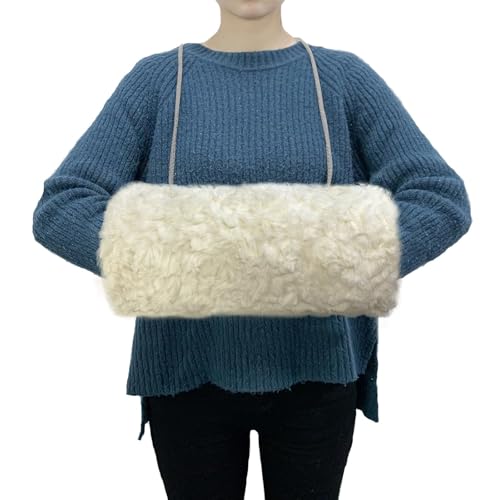 Handmutsen Faux Fur, Muff voor het opwarmen van de hand in winter Portable Handmuff Women Handwarmer met Neck Cord en Zipper Pocket