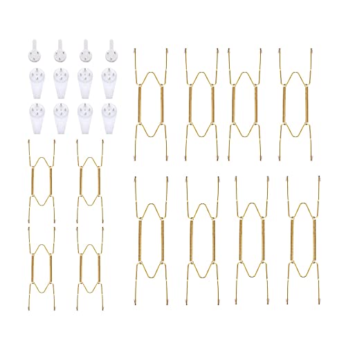 Sea Pack van 12 onzichtbare plaat Hangers, Wall Plate Hangers, Roestvrij staal Decoratieve Wire Plate Hangers, Wall Hooks voor decoratieve tekens en Art(6 Inches/15.2 cm)