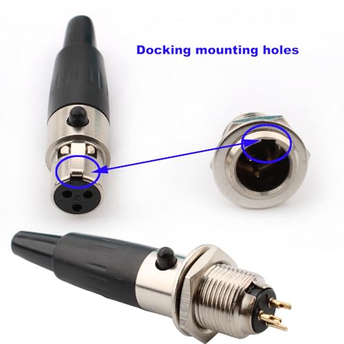 Verpakking van 2 mini 3-pins XLR-connectoren, stekkers en stopcontacten, microfoonkabelplug, microfoon audioaansluiting, soldeeraansluiting, XLR-doorstroomaansluiting 4