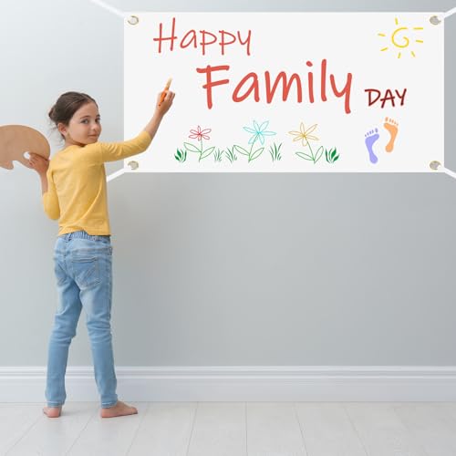 Vinyl Blanco Banner Tekens om te decoreren 3.3'x6' Sublimatie Witte Banner met hangtouw voor zaken buiten de muur, 1 set 5