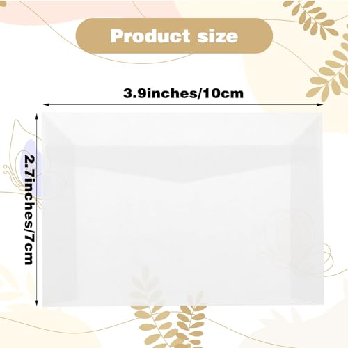 Verpakking van 50 transparante enveloppen, 100 x 70 mm enveloppen Transparante enveloppen voor het opslaan van foto's, postzegels, loterij ansichtkaarten, badges, ansichtkaarten