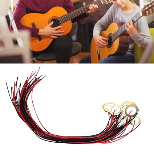 Low Noise 20PCS 35mm Prewired Piezo Elements Buzzer Sounder Sensor Trigger Drum Disc, Uitstekende Toon, Uitstekend messing materiaal, brede toepassing voor akoestische 4