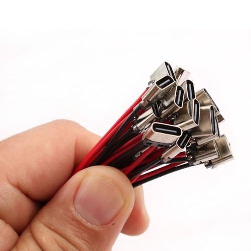 20 PCS USB-C Socket Solderen met kabel, 2 Wire USB-C Flush voor PCB ontwerp, DIY 4