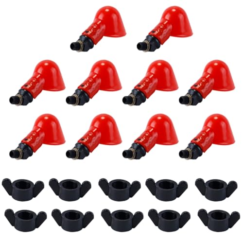 10 paar automatische waterdispensers voor kippen, kippenvoerautomaten voor vogels, kwartels, vee en kippen