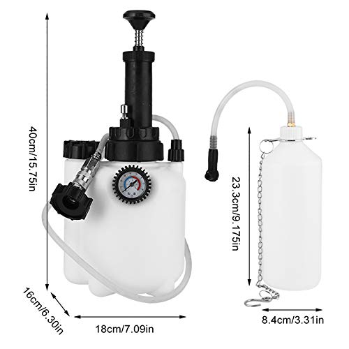Handmatig koppelingsvloeistof, remvloeistofluchtventilatie Kit, Liquid Air Vent Kit met 3L handdrukpomp, opnieuw vullen Tank 1L Extractor Fles, Hoofdcilinder Adapter Caps, Compatibel 3
