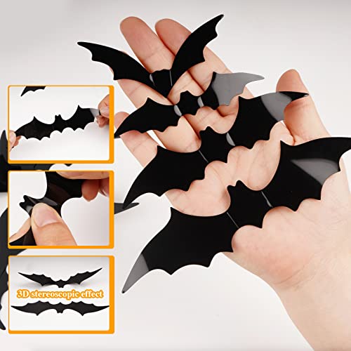 Happy Birthday Scary Ghost Banner met 60 stuks Bat Stickers Halloween Pompoen Banner voor Halloween Zombie Vampire Party Decoraties 4