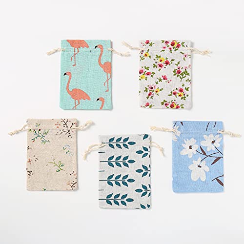 Jute Tassen 25 stuks - Natuurlijke cadeautassen, Jute Bag (5 Type Tassen-B) 5