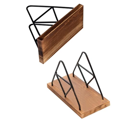 Napkin houder, Napkin houder met driehoekige geometrie, Napkin houder Moderne weefselhouder Stand Familie, Napkin houder Hout en metaal, Moderne Napkin houder 3