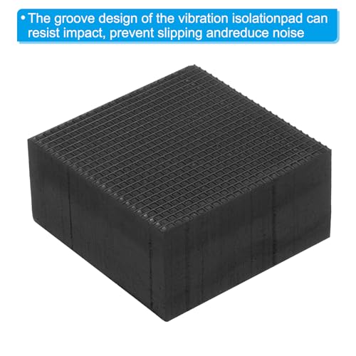 4 Pack Rubber Anti-Vibratie Matten Vierkant, 1,97 x 1,97 x 1 Inch voor HVAC, Airconditioning, Compressoren, Wasmachines, Drogers, Zwart 4