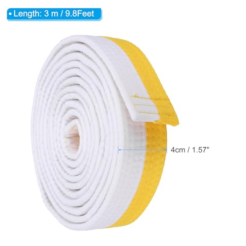 Taekwondo 4x9.8m Gekleurde String Belt Polyester Martial Arts Judo Karate Belt voor Coach Teaching Practice Wit Geel