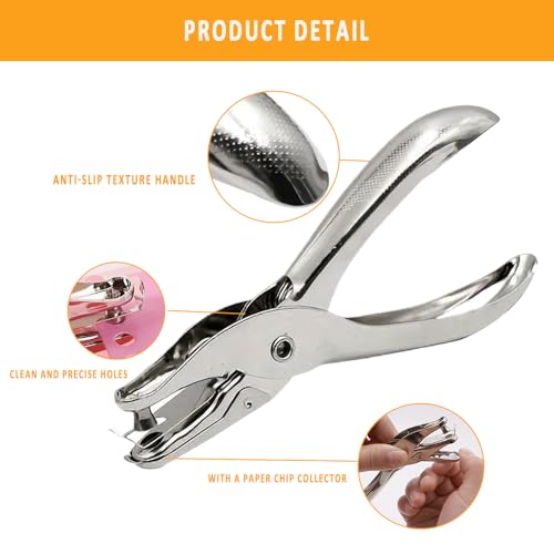 3mm 1/8" Handheld Paper Puncher 1 Hole Metal DIY Boorpapier Punch Tang voor ambachtelijk papier Groetkaarten Scrapbook Notbook Stationery Werk 3