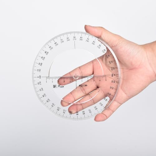 360 Full Circle Protractor, 15cm Plastic Math Meetinstrument Ronde Degree Liniaal Volledige Midround Hoek Protractor 3
