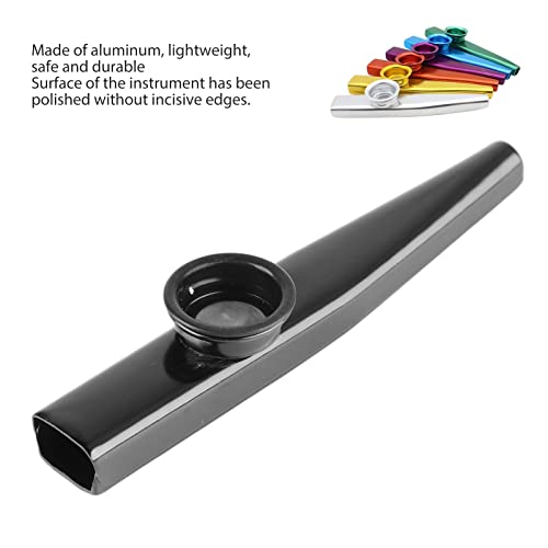 Metal Kazoo, Lichtgewicht Portable Kazoo Guitar Partner Fluit Musical Instrument (Zwart)