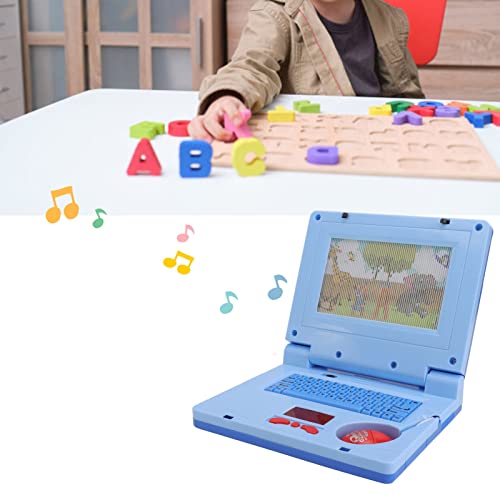 Kinderen leren laptop, 19 X 15,7 X 3,8 cm, educatief LED Muziek Elektronische Cognitieve Ontwikkeling Simulatie Computer Speelgoed (Blue-Non-Retractable Mouse) 5