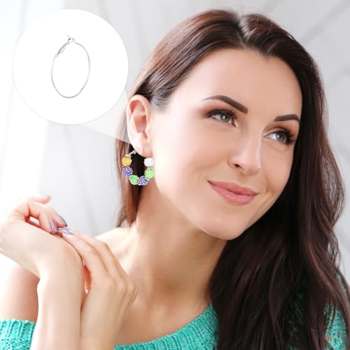 Set van 32 Onbewerkte oorbellen, Sieraden het maken van accessoires, Hoop oorbellen, Grote, 4 maten oorbellen, ambachten, DIY het maken van oorbellen set voor meisjes (Goud, Zilver) 4