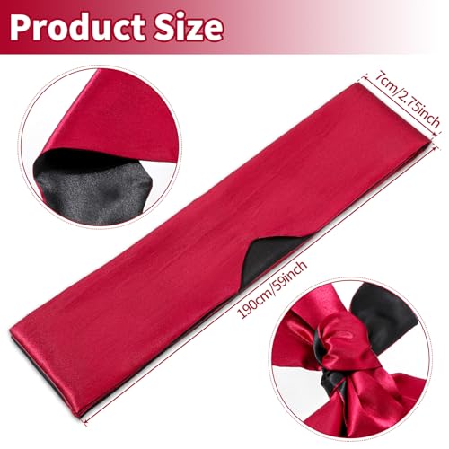 Satin Eye Mask Zachte slaapmasker Comfortabel verstelbare blackout oogbescherming reizen oogmasker voor vrouwen mannen nacht slaap Travel Nap Meditatie 148cm/58.2in(rood) 5