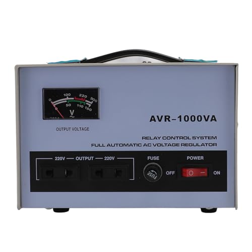 Automatische spanningsstabilisator met 2 SAFE WIRE AC variabele spanningsregelaar 1000W 160-250V ingang 220V uitgang variabele Transformer 3 universele stroomuitlaten