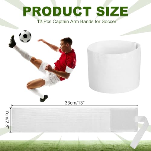 Football Captain Armband, 18st Captain Armbanden voor Voetbal Elastische Captain Arm Band Sport Captain Armbanden voor de jeugd Volwassen Voetbal Team Training Wit