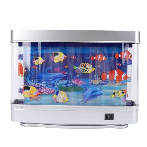 Mini Decoratieve Tropische Aquarium Lamp, Aquarium Nacht Licht met Beweging Vis, Sensory Therapie Speelgoed voor Baby's, Slaapkamer, Kantoor, Zeeleven
