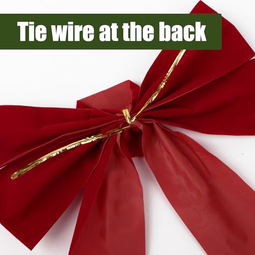 8 stuks Kerstballen 23x27cm Grote Rode Deur Bows Kerstboom Ornamenten Kerstkransen Bows voor Gift Wrapping Holiday Party Decor 4