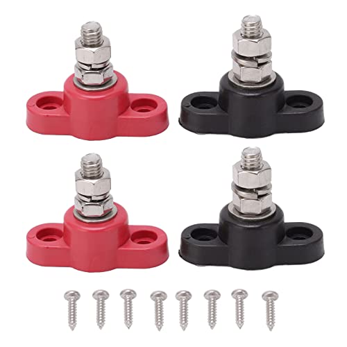 4Pcs Batterij Power Distributie Terminal Blocks Rood Zwarte Stud Ground geïsoleerde Junction Post 12v 24v voor auto