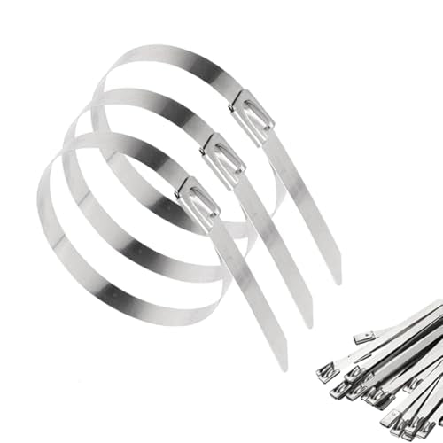 50 stuks metalen kabelbanden, metalen kabelbanden, roestvrijstalen kabelbanden, voor het opwinden, kabelbundelen, bevestigingsbuizen, reparatie van hekken