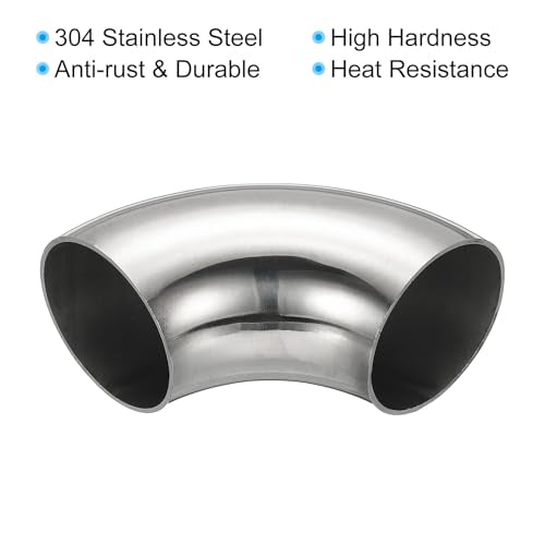 4 st Roestvrij stalen buis Arcs, 90 degree Arc, 48mm OD staal, Uitlaatbuis Connector Roestvrij staal Arc, 304 roestvrij staal, Uitlaatbuis buis, Trappen, Auto, HVAC 3