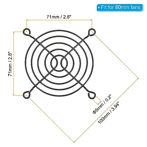 80mm Fan Finger Grill, 8 Pack Metal Grill Protector Guard Ventilator beschermhoes voor 80x80mm Uitlaatventilatoren voor apparatuur Computer DIY, zwart