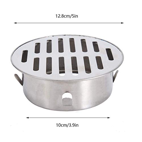 Nivvity Odour-Inhibiting Douche Drain, Ronde Balkon, Roestvrij staal, Buitenvloer Siphon voor Drain Pipes, Uitlaatpotten, Dak Balkon (110 Platte openingen)