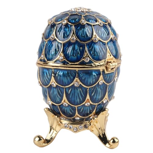Sieraden Box, paaseieren Geëmailleerde sieraden Box, Vintage ei collectie ei, paaseieren, decoratie, ambachten, (blauw) 3