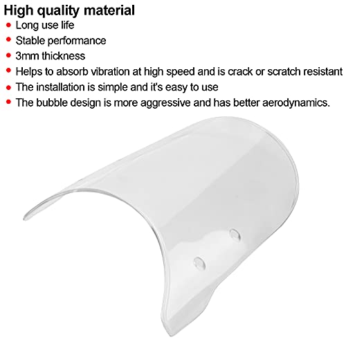 Voorruit van de motor, Motorfiets Windschild Universal Anti-Crack Scratch Resistant Fit voor Triumph Bonneville 5-7in Ronde koplampen(Transparant)