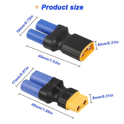 XT60 naar EC5 EC5 Adapter EC5 Plug naar XT60 Bushing en EC5 Bus naar XT60 Plug voor LiPo Battery Connection Adapter (4PCS)