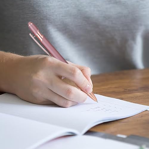 4 stukken balpen rose goud, balpen roze balpen hoge kwaliteit balpen mooie balpen met stylus tip rose goud 1mm zwarte inkt 5