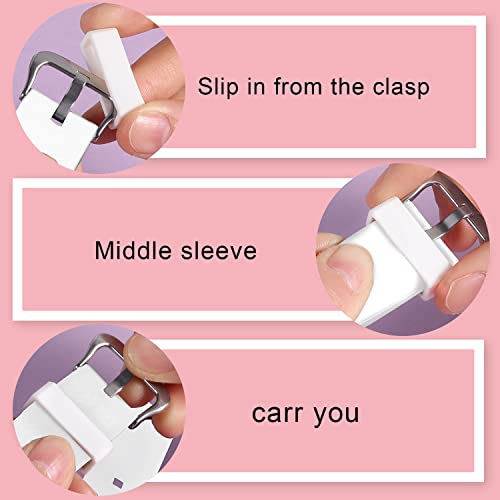 6 st Watchband houder lus 20mm, Siliconen horlogeband houder vervanging horloge bevestigingsringen voor Smartwatch Band polsband (Wit), 20 mm, Siliconen 4