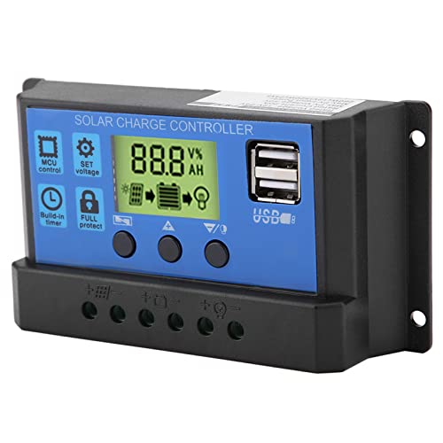 PWM Solar Charge Controller 12V 24V Dual USB LCD Display Intelligent Safe Volledig beschermen 10A 20A 30A voor thuis, industrie, commerciële (YJSS-20A) 4
