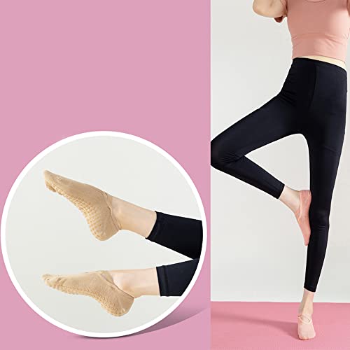 2 paar Yoga Sokken voor vrouwen, Non-Slip Sportsokken met Cross Strap, Geschikt voor Yoga, Dans, Fitness, Martial Arts, Gymnastiek, Ballet, Trampoline, One Size Past Iedereen, Wit en Grijs