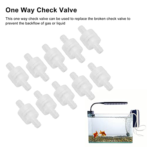10 stuks kunststof One Way Check Valve Translucent Aquarium Anti Backflow slang Controleren Ventiel met veer voor Aquarium Tubing Accessoires:(8mm doorschijnend)