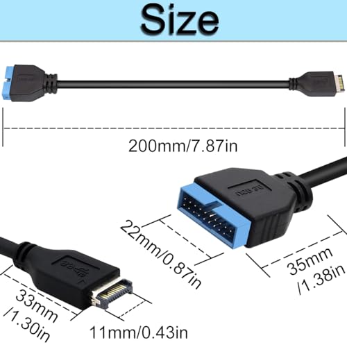 USB 3.1 Faceplate Type-E Header naar USB 3.0 19/20Pin Header Extension Cable for Motherboard Adapter Plug to Man Data Transfer Line of Computer Connection for ASUS