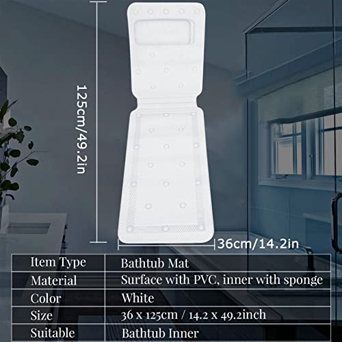 Non Slip Bad Mat, Full Body Bad Mat met kussen, Zachte gevoerde bad Mat met ademende, voor Head Shoulder Terug Ondersteuning 4