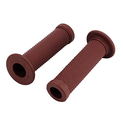 2st 22mm Universal Vintage Motorfiets Handvat Grips Star Decoration Handlebar Ends (Brown) 3