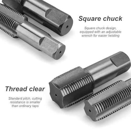 Set van 2 Pijp Thread Cutter, 1/2 Inch Threaded Tap, 3/4 Inch Threaded Drill Bit Set, met Plastic Storage Box, voor de reparatie van Pijp Threaded Aansluitingen 4