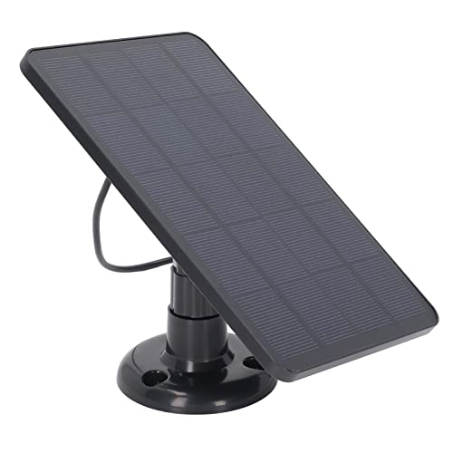 Zonnepaneel voor draadloze beveiligingscamera, waterdichte 10W Micro USB Solar Panel voor beveiligingscamera, verstelbare wandmontage (zwart)