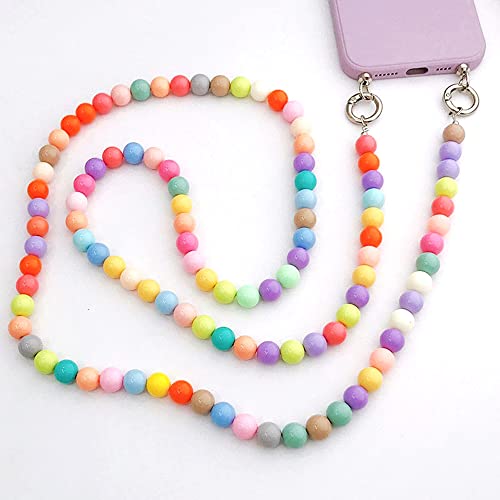 Universele mobiele telefoonketting met kleurrijke acrylkralen, gsm-snoer, hanger, polsbandje, ketting, mobiele telefoon, lanyardketting, mobiele telefoonketting, mobiele telefoonketting 3