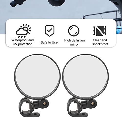 2Stuks Fiets achteruitkijkspiegel, verstelbare Scooter achteruitkijkspiegel Universeel voor rolstoelfiets-8cm Diameter Large Convex Lens, Ronde Vorm, Hoge definitie spiegel 4