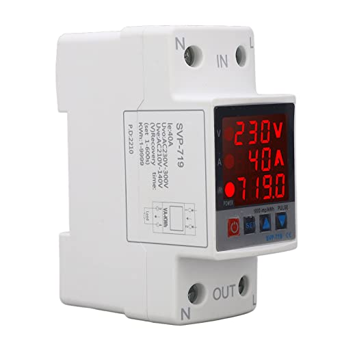 Onder Chirurg Bescherming Device, Over-Under Spanning Bescherming Veilig gebruik Onderspanning Beschermer AC220V PC Shell voor thuis (40A)