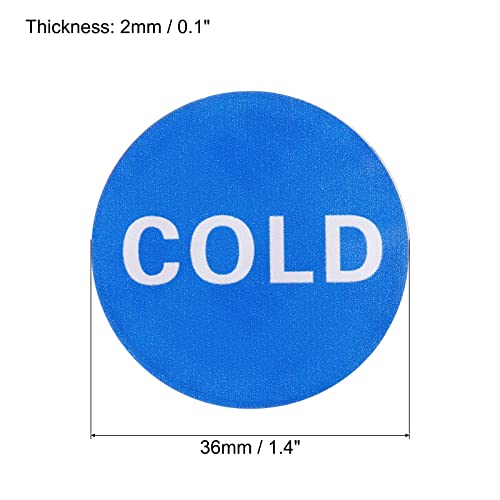 Zelfklevend warm/koud waterlabel, 10 Paren/20 Stuks Acryl Ronde Sticker Borden voor Faucets Sinks, Rood/Wit, Blauw/Wit